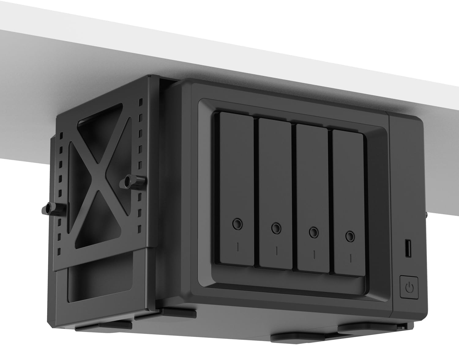 Adjustable under Desk PC or NAS Mount Bracket Holder，Compatible with Desktop Nas(Network Attached Storage),Cpu,Ups,Small Form Factor Desktop Tower.Xbox Series X,Optiplex7000/7010