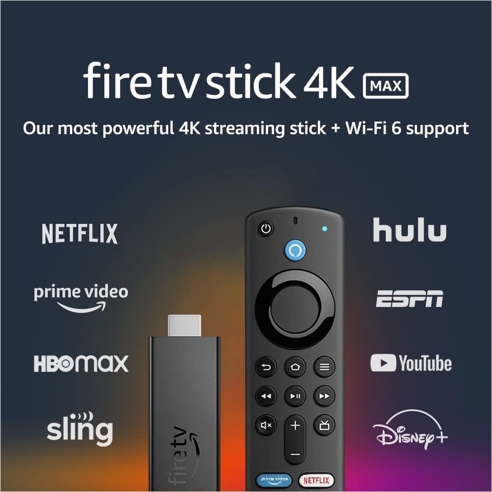 Fire TV Stick 4K Max Streaming Device Alexa Voice Remote (Includes TV Controls)