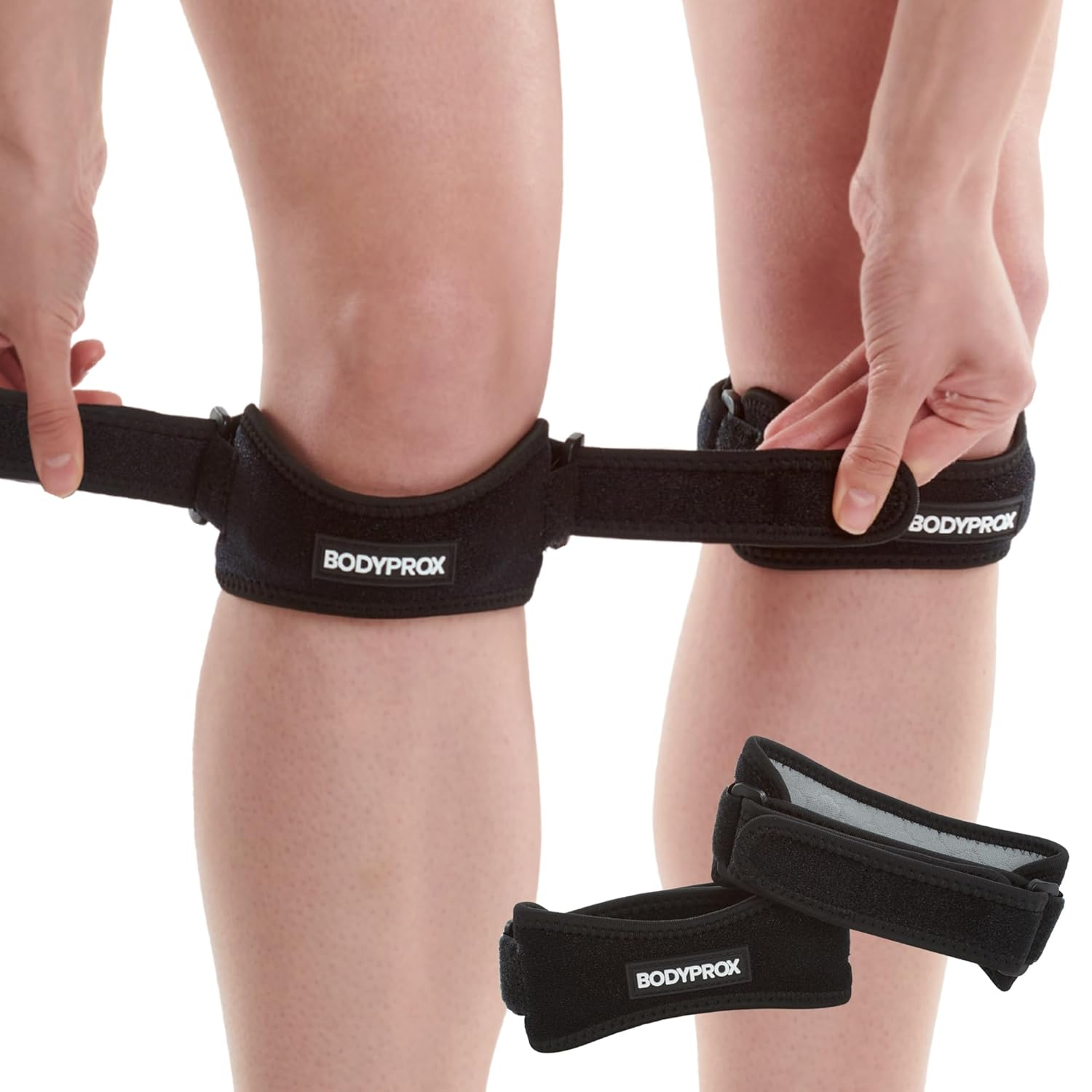Patella Tendon Knee Strap 2 Pack, Knee Pain Relief Support Brace Hiking, Soccer, Basketball, Running, Jumpers Knee, Tennis, Tendonitis, Volleyball & Squats