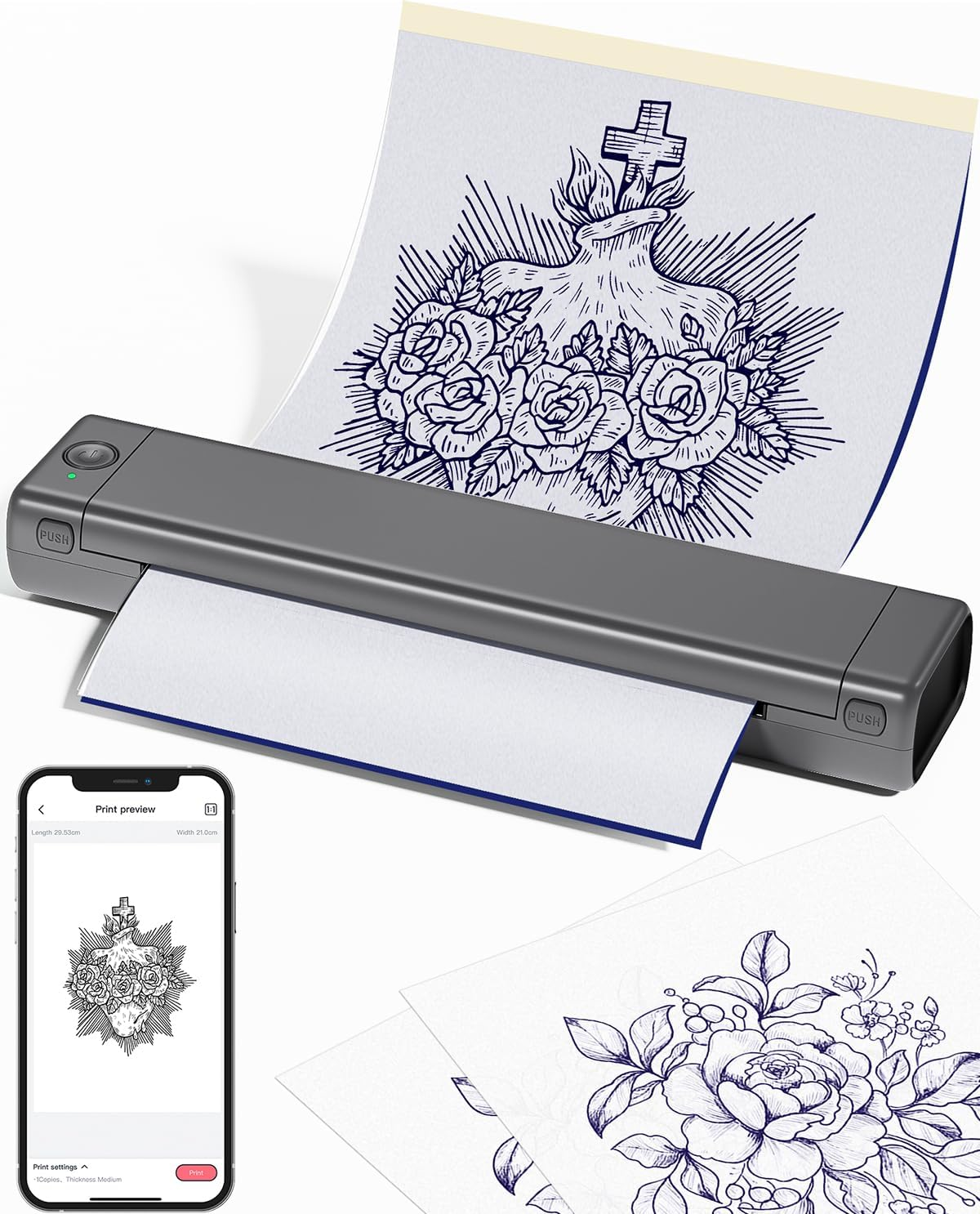 Phomemo M08F Bluetooth Portable Tattoo Printer, Designed for Commercial Tatto... - Picture 2 of 2