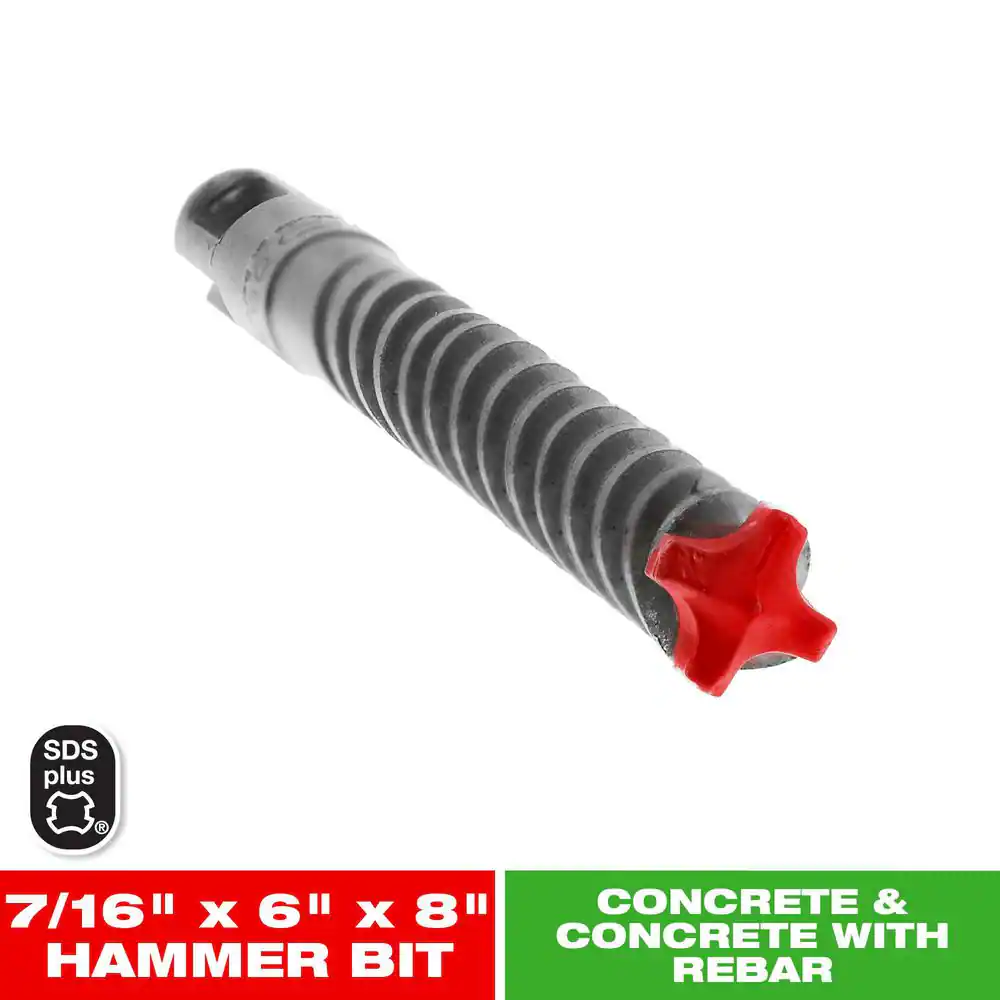 7/16 In. X 6 In. X 8 In. Rebar Demon Sds-Plus 4-Cutter Full Carbide Head Hammer Drill Bit (1-Piece)