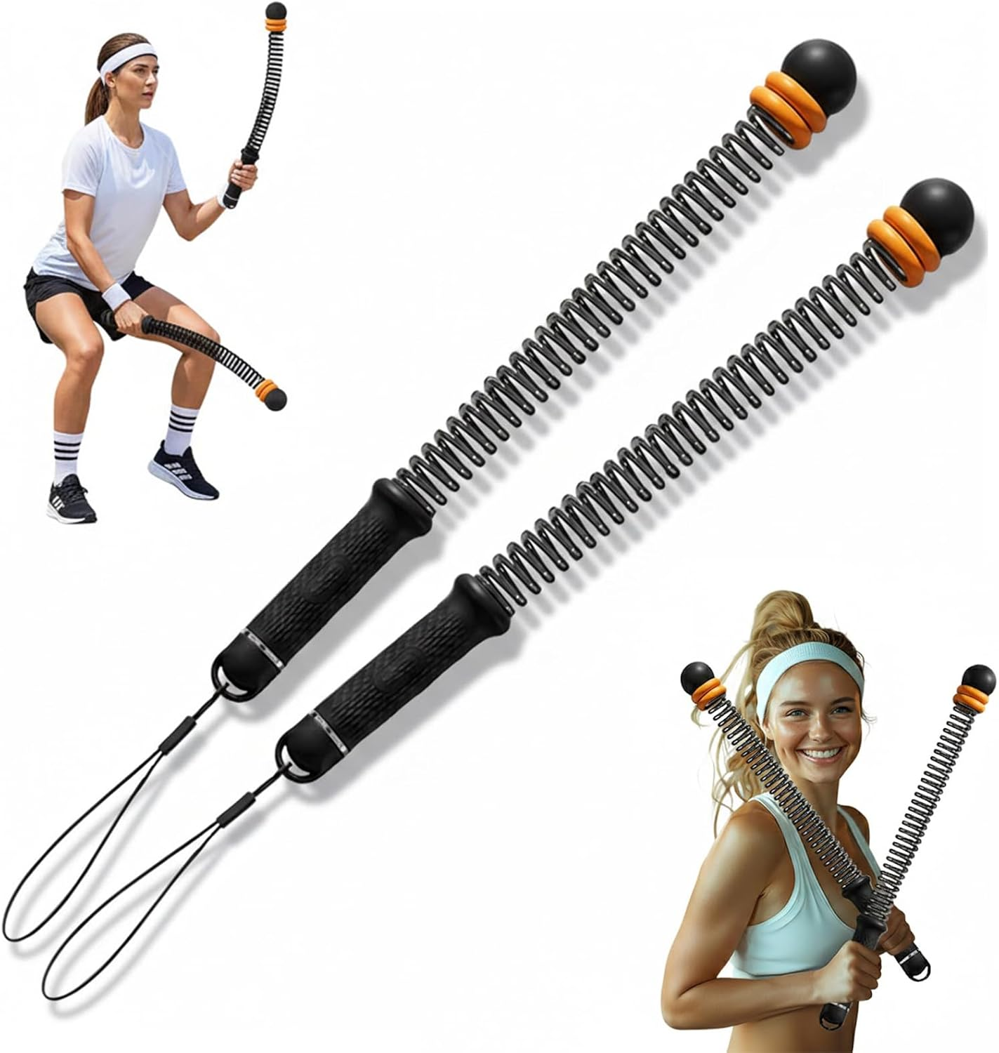 Weighted Ropeless Battle Ropes (2-Pack),Portable Cordless Battle Ropes for Home Gym,Arm Exerciser Rope,Workout Rope for Strength Building,Low-Impact Aerobic Training and HIIT for Fitness Enthusiasts.