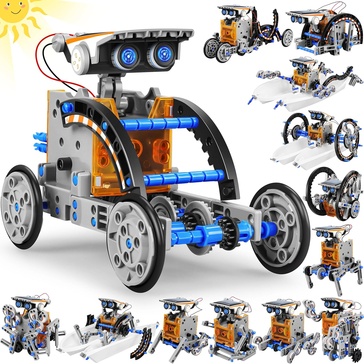 STEM 13-In-1 Education Solar Power Robots Toys for Boys Age 8-12, Educational Toy Science Kits for Kids Experiment Robotics Set Birthday Gifts for 8 9 10 11 12 Years Old