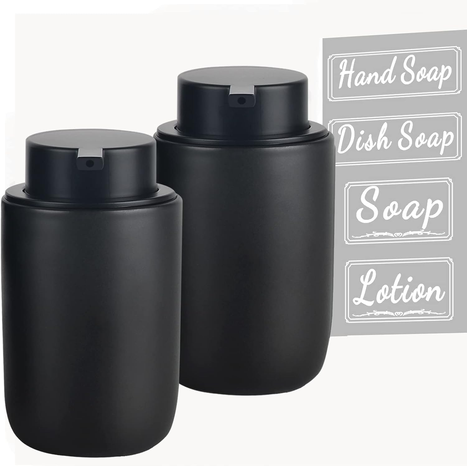 BosilunLife Foaming Soap Dispenser Set - Black Ceramic Foam Hand Soap Dispens... - Picture 8 of 15