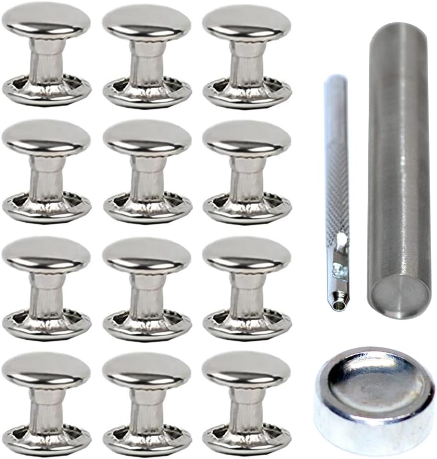 300sets Stainless Steel Leather Rivets Double Cap Rivet Tubular Metal Studs R... - Picture 22 of 22