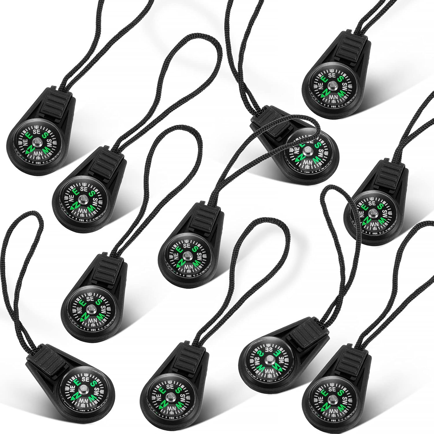 200 Pack Mini Survival Compass Outdoor Camping Hiking Pocket Compass Mini Compass for Paracord Bracelet Necklace Key Chain Outdoor Activities Accessory