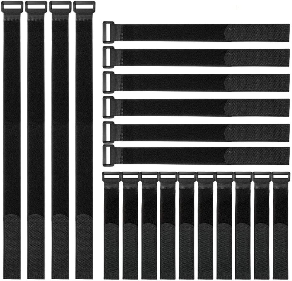 VELCRO Brand Bulk Pack 20 Reusable Fastening Cable Straps with Buckle Variety