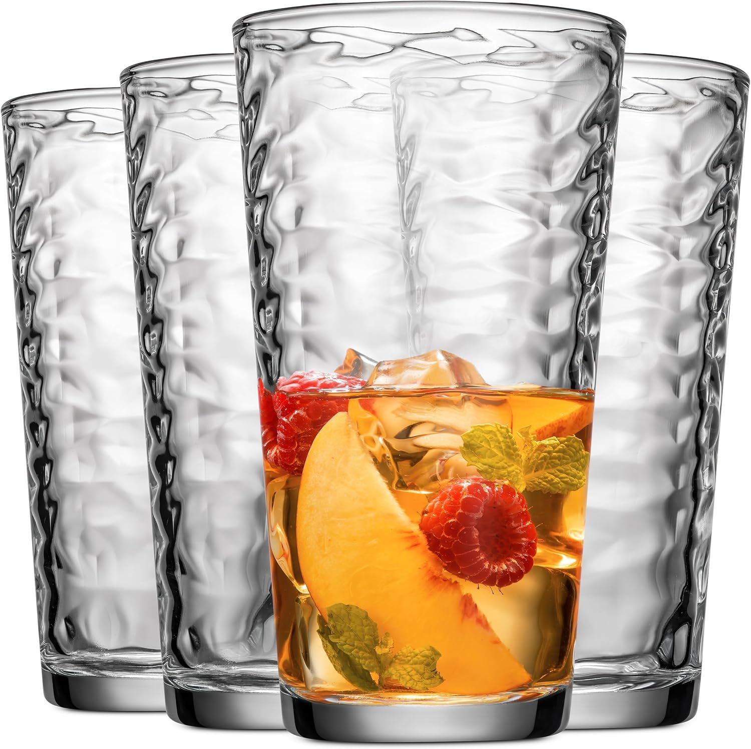 Drinking Glasses Set of 4 Highball Glass Cups, 17 Oz. Basic Cooler Glassware,  Id | eBay