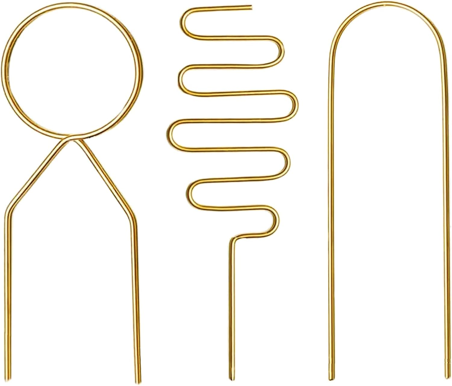 Small Metal Trellis for Potted Plants, 3 Pcs Gold Trellis for Climbing Plants Indoor, Plant Support Stake Mini House Plant Trellis for Hoya, Flower, Pothos, Monstera