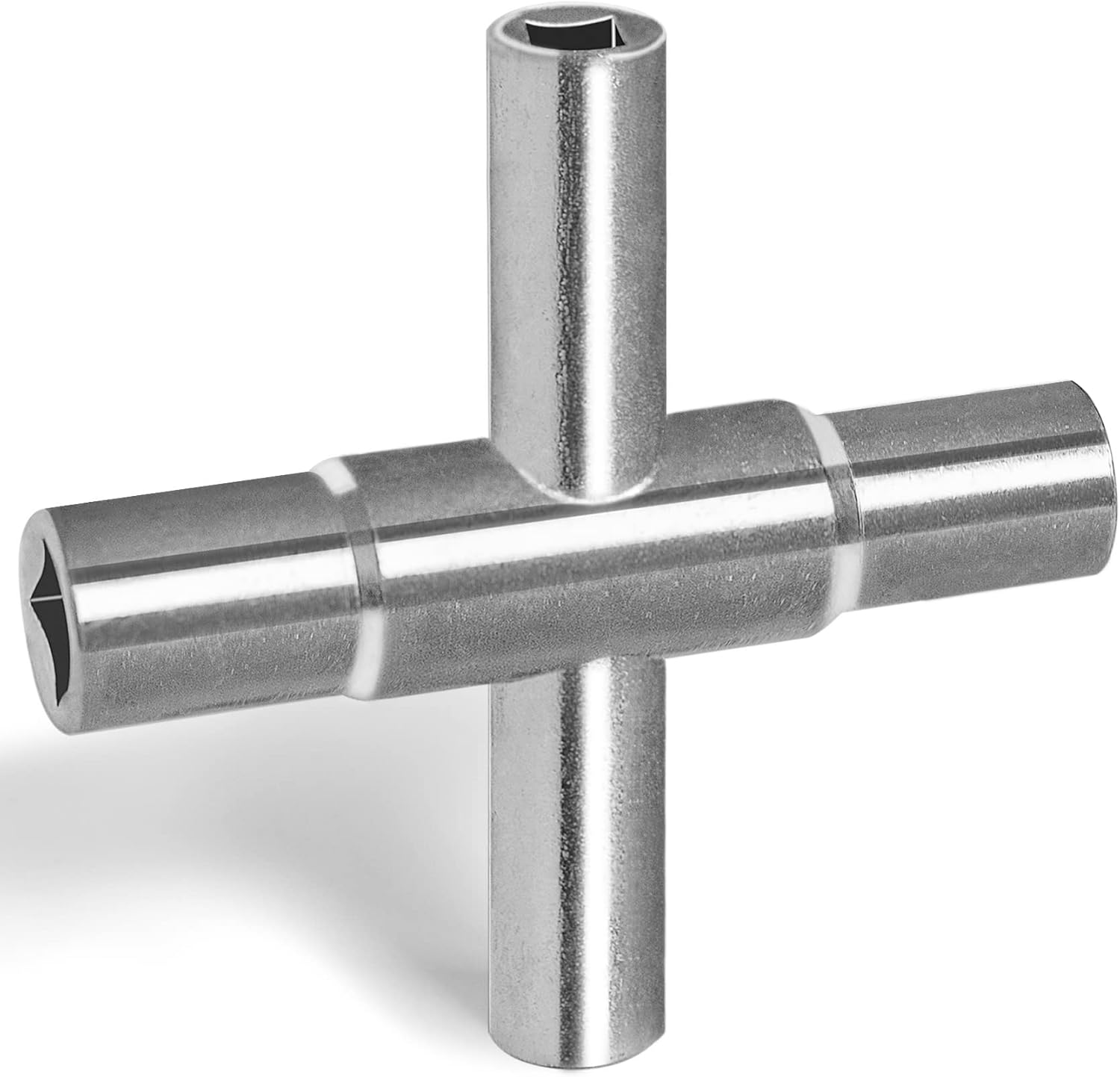 4-Way Sillcock Key For Outdoor Water Faucet Valves Residential Commercial Silver