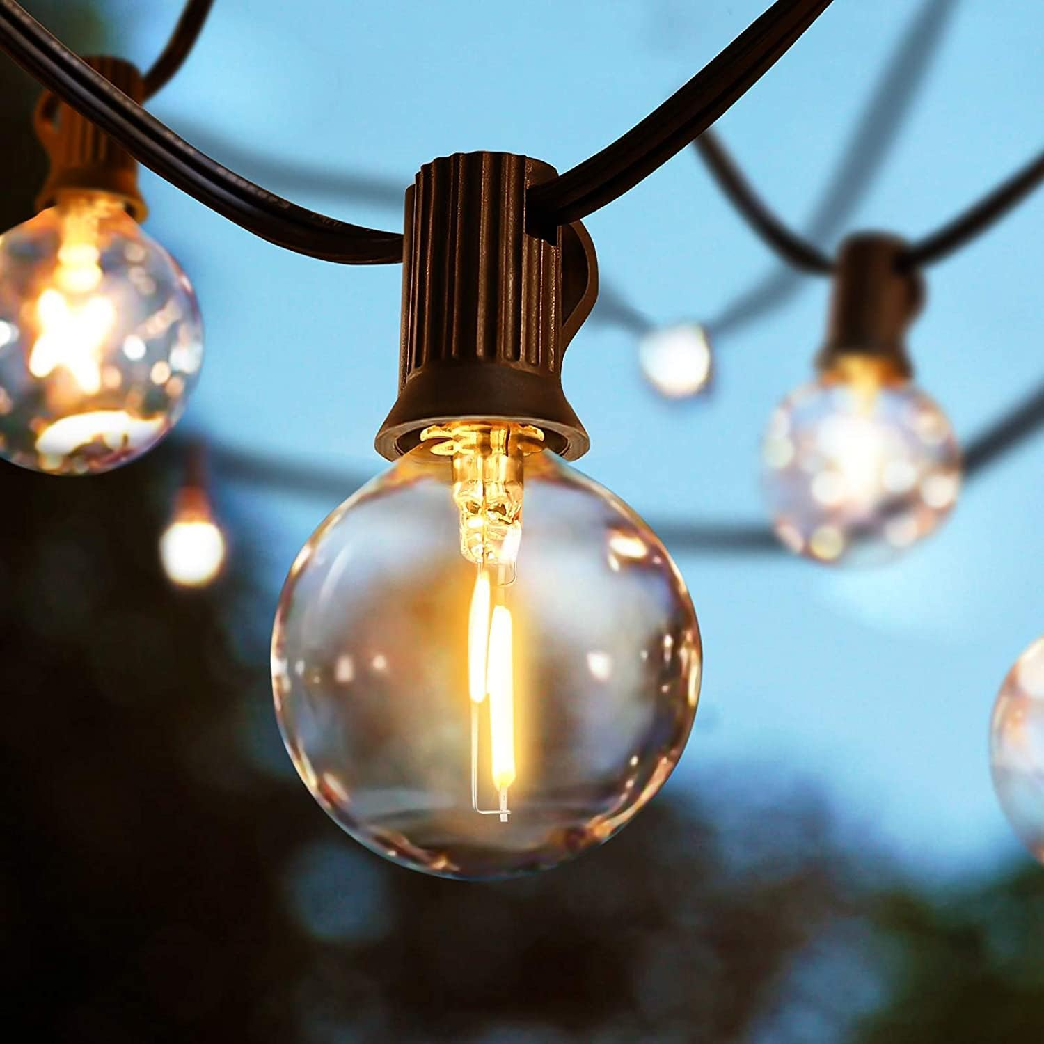 Outdoor Festoon Lights Mains Powered, 25FT Garden String Lights