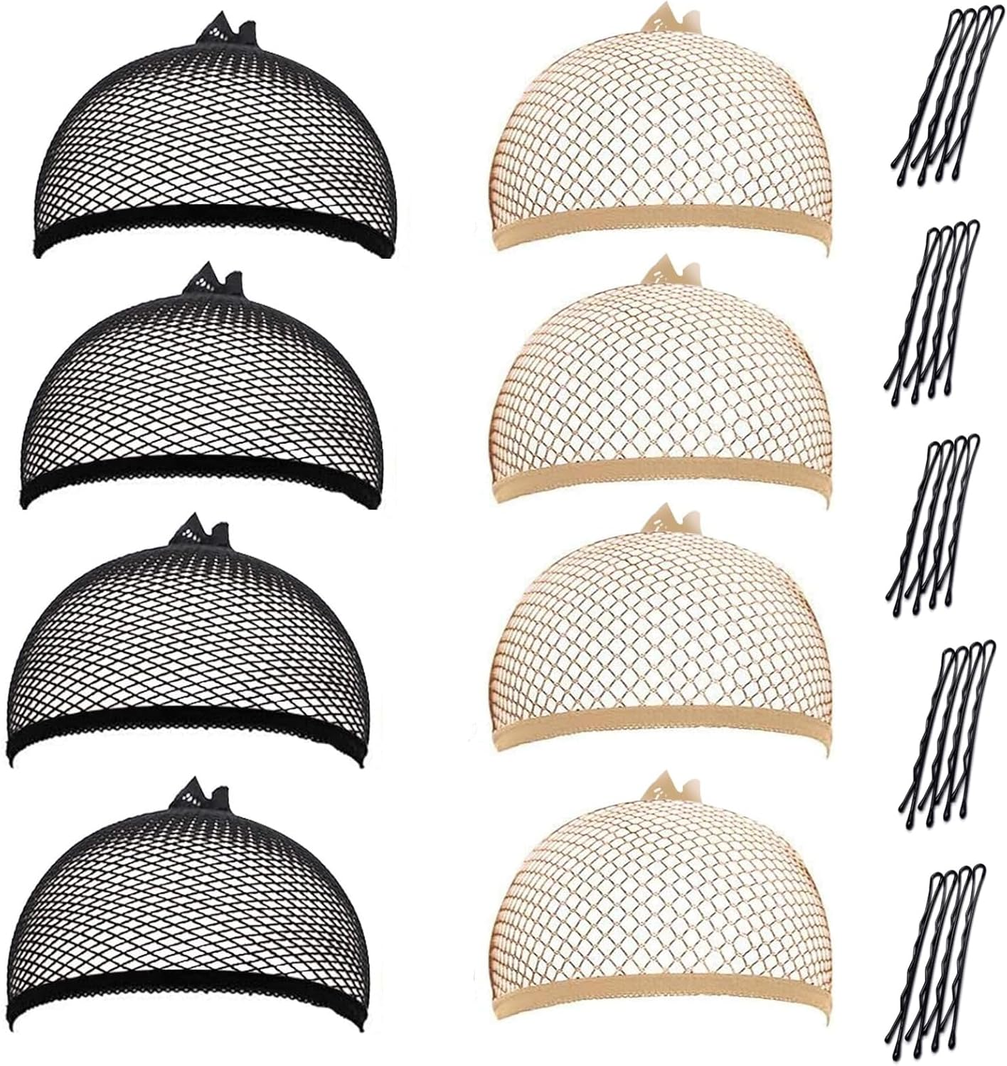 Wig Cap 8 Pcs Women Nude Mesh Weaving Caps Black Fishnet Wigs Caps,Stretchy H... - Picture 2 of 14