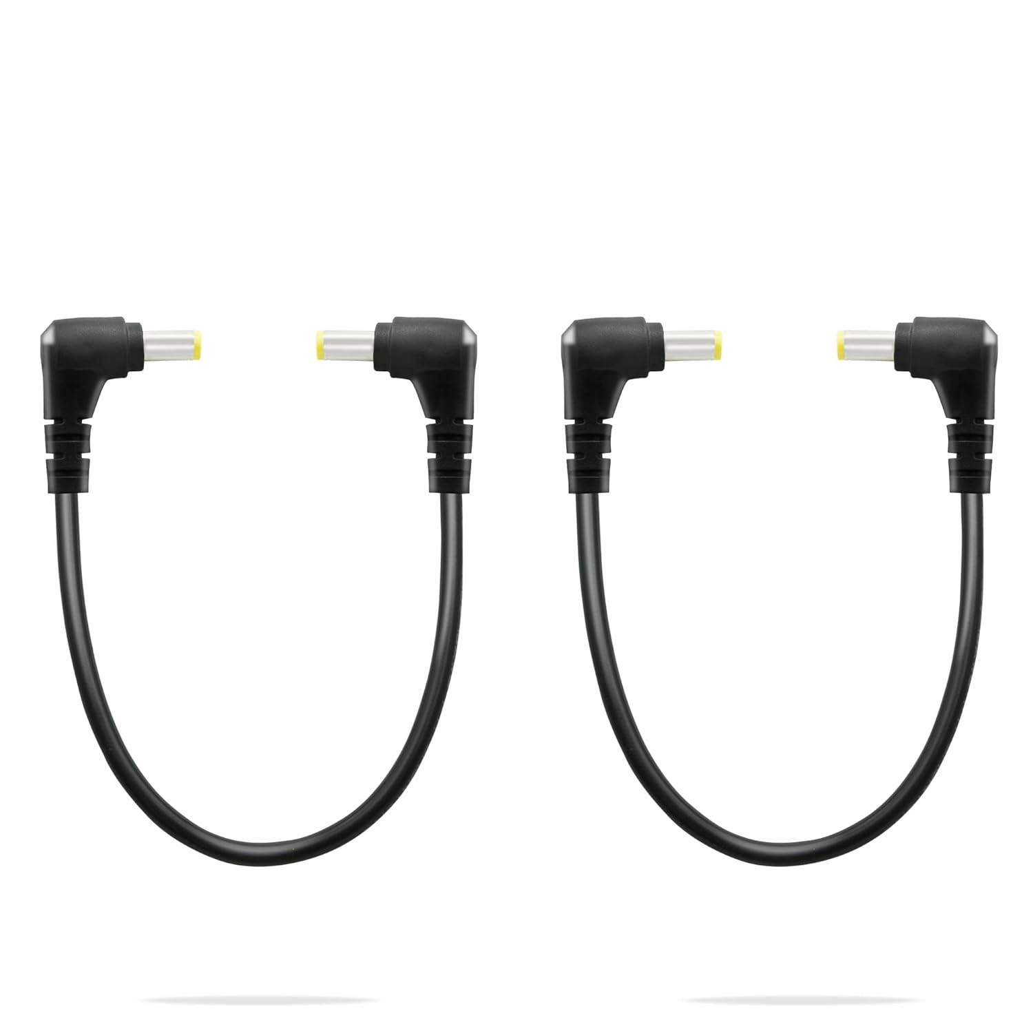 2 PCS DC 5.5MM X 2.5MM 90 Degree Male to Male Plug Cable, 18AWG Right Angle DC5525 Power Cable Extension Cord for Strip Lihgt,Cctv,Monitors,Etc(0.3M)