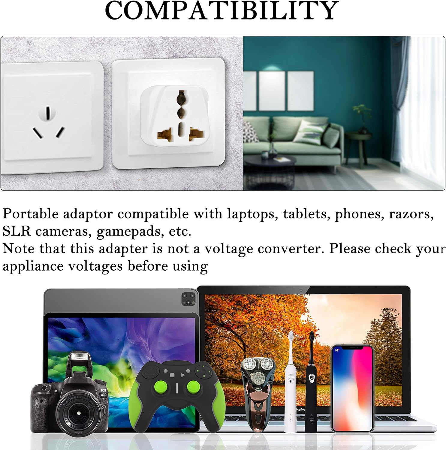 WEKSA Premium Travel Adapter with Universal Input, US, UK to Australia 3 Pin ... - Picture 8 of 18