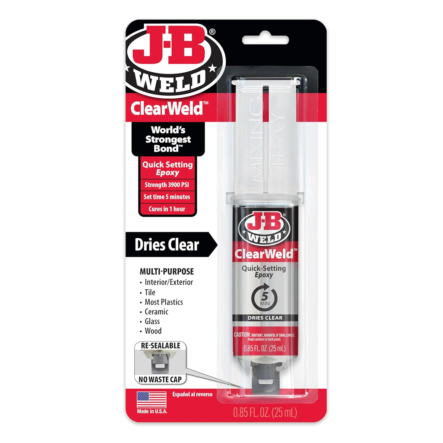 50112 Clearweld 5 Minute Set Epoxy Syringe - Clear - 25 Ml, 25Ml