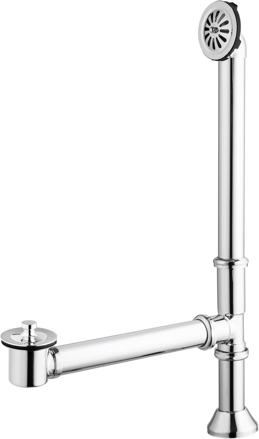 Vintage Claw Foot Tub Drain Kit with Lift and Turn Bath Drain Stopper, 1-1/2