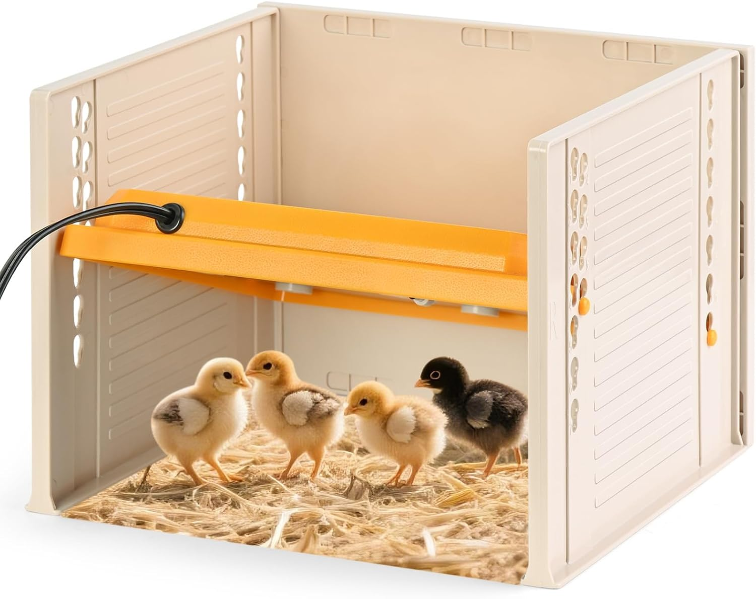 Adjustable Heat Plate with Temperature Control, 26.5 * 27.5Cm Chick Brooder Heater, Height & Angle Adjustable Heating Plate Warmer for Baby Chicken Coop, Ducks, Quails & Poultry