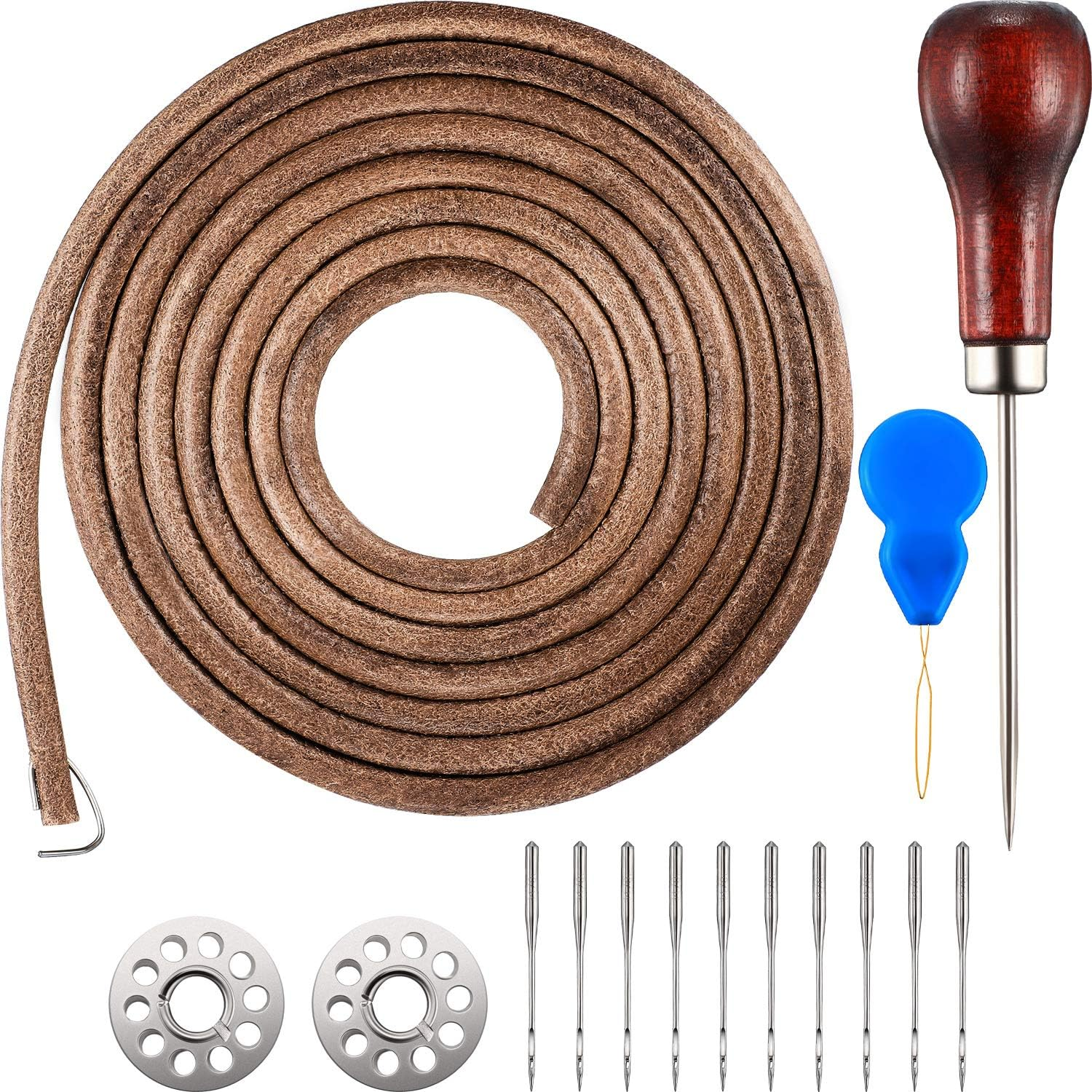 71 3/16 Sewing Machine Belt Leather Belt Treadle Parts with Hook Compatible with Singer/Jones Sewing Machine