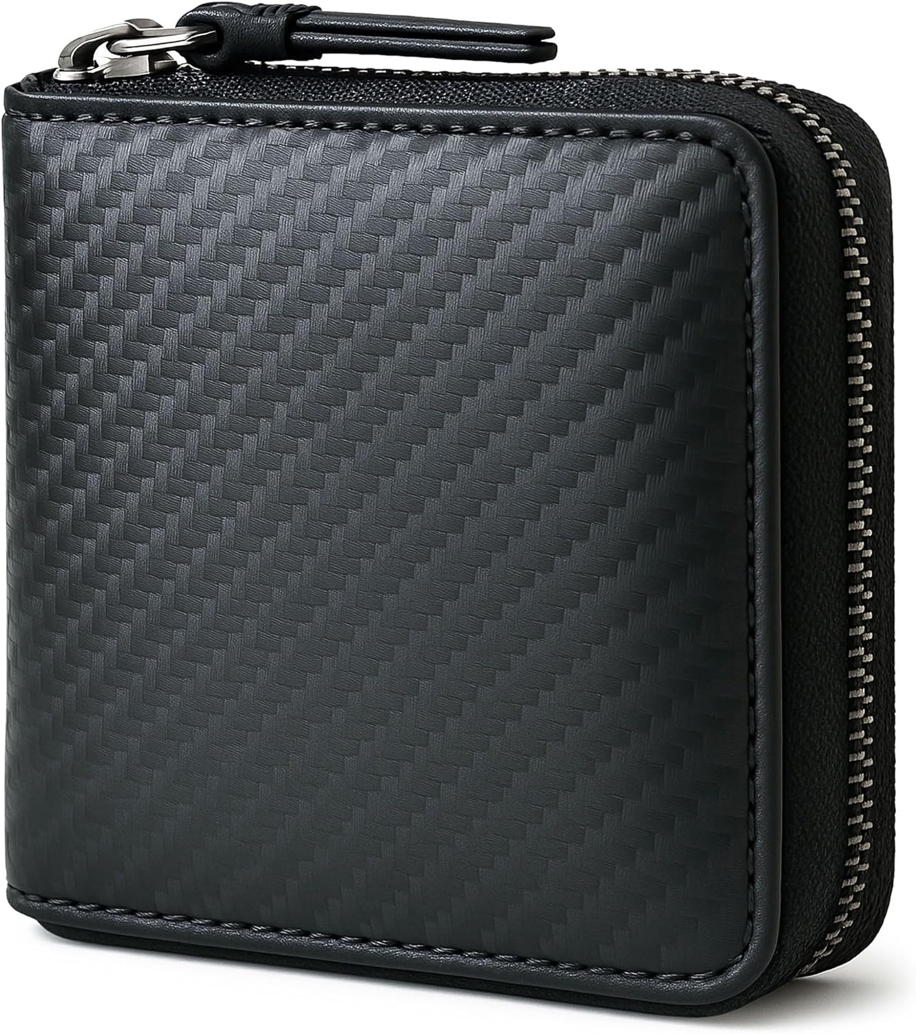 Alldaily RFID Blocking Wallets for Men with Zipper Bifold RFID Card Holder (Black)