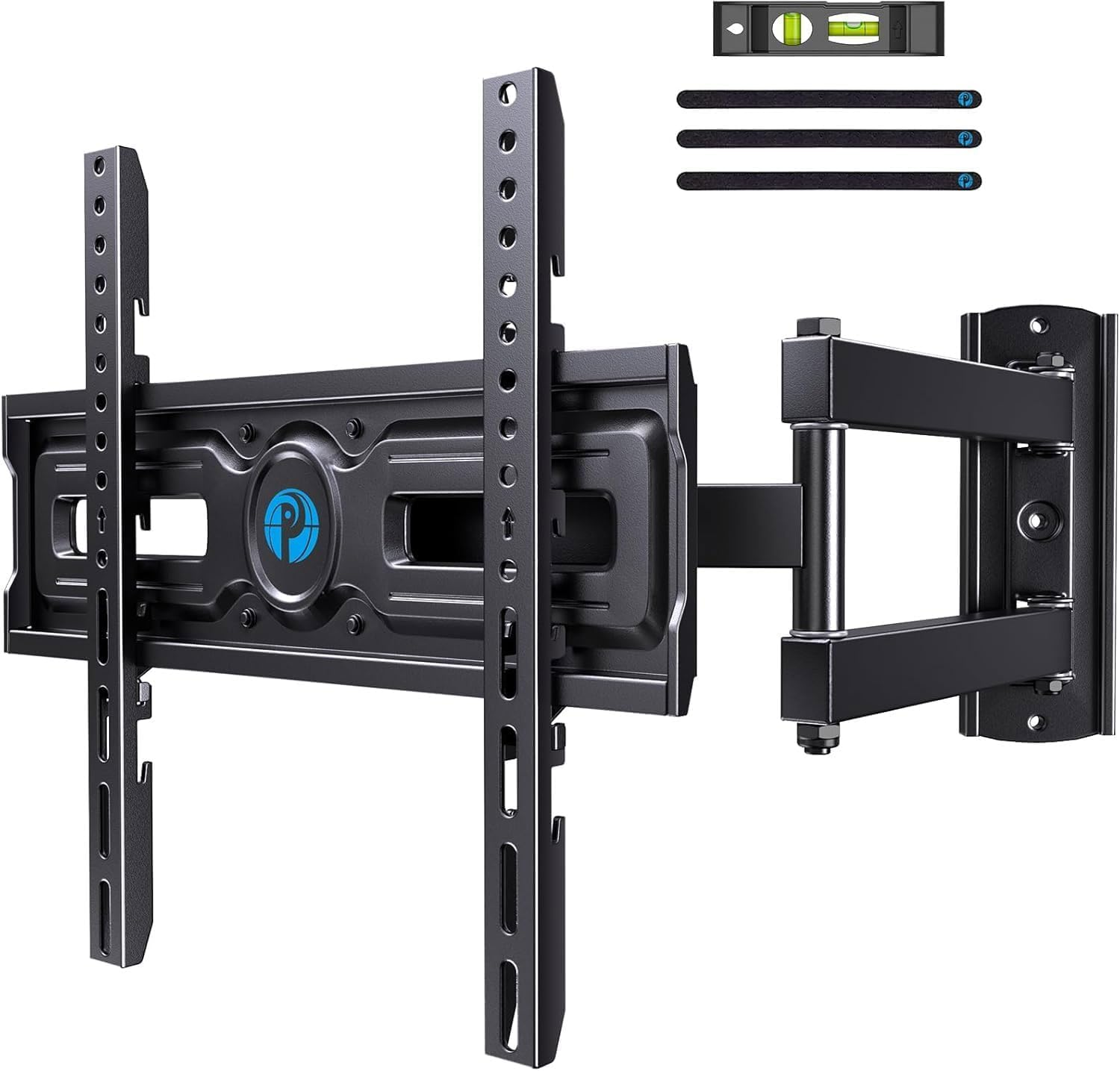 Full Motion TV Wall Mount for Most 26-65 Inch Flat & Curved Tvs up to 77 Lbs, Adjustable Bracket Height, Corner TV Mount with Single Articulating Arm, Max VESA 400X400Mm, PIMF9