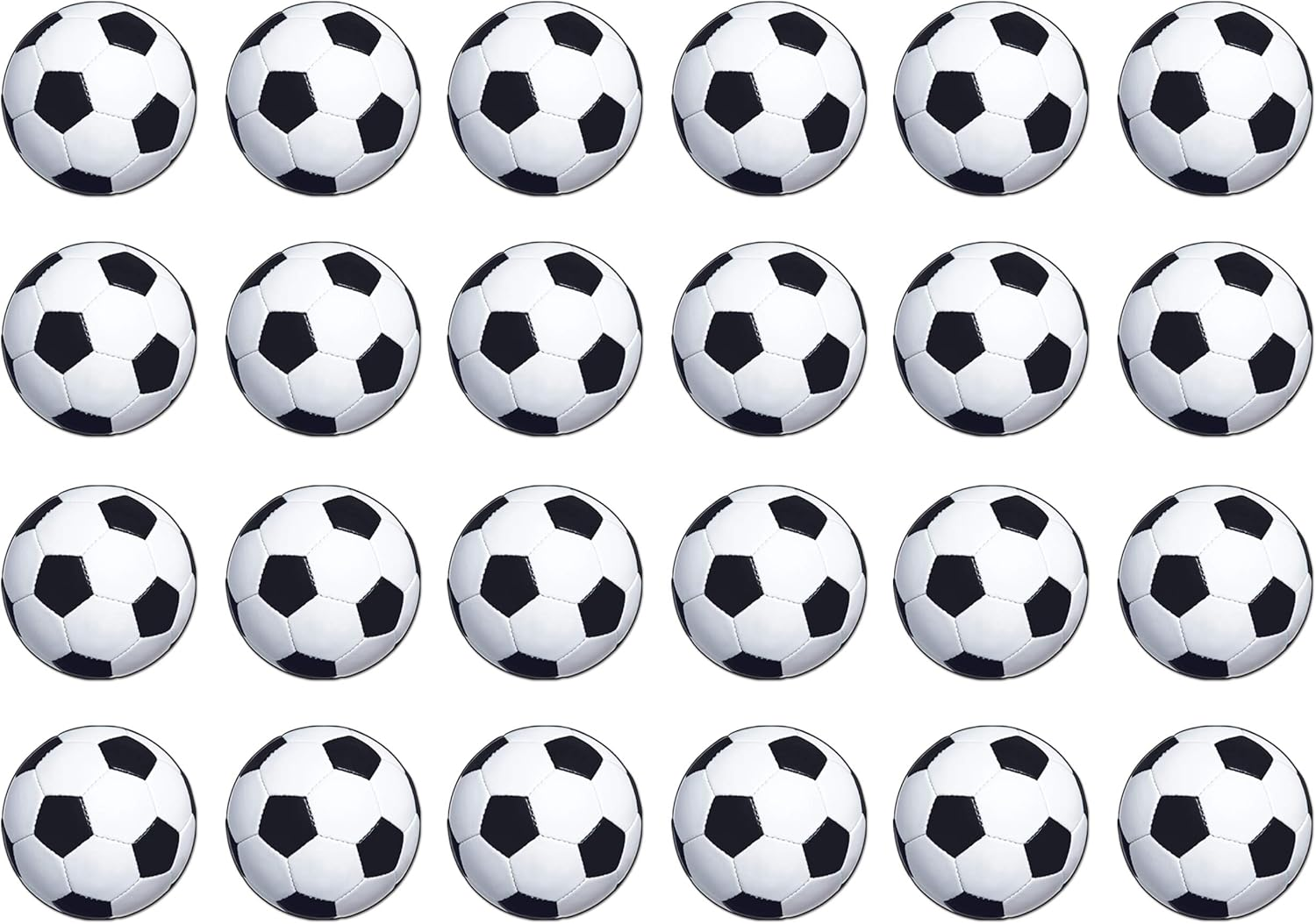 24 Piece Durable Paper Soccer Ball Cut Outs for Sports Theme Birthday Party Decorations, 13.5