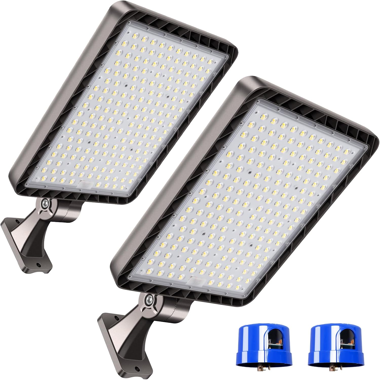 LED Parking Lot Lights,2 Pack 144000LM Total Professional 480W Super Bright Complete Large Area Lighting Kit,Ip65 Waterproof Commercial Street Light with Dusk to Dawn Adjustable Wall Mount