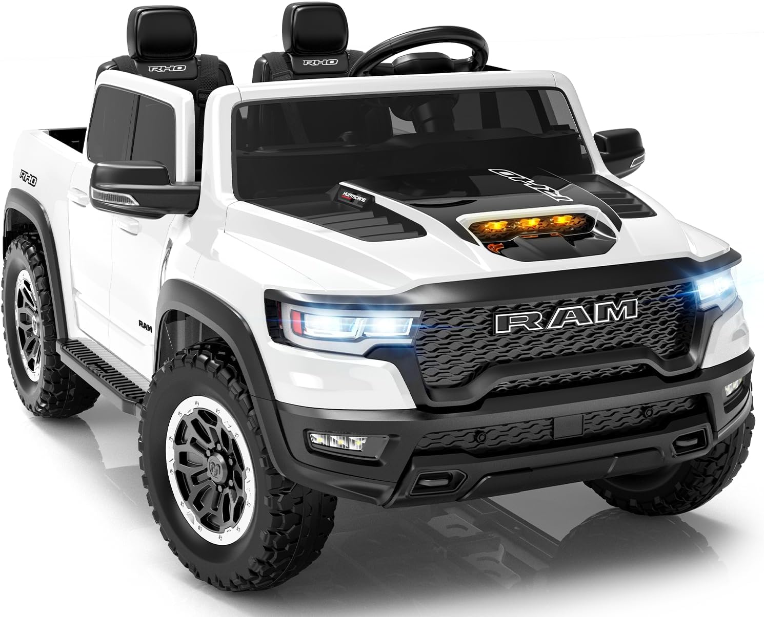 First Ride on 2 Seater Electric Car for Kids, Licensed RAM 1500 RHO 24V Ride On Truck