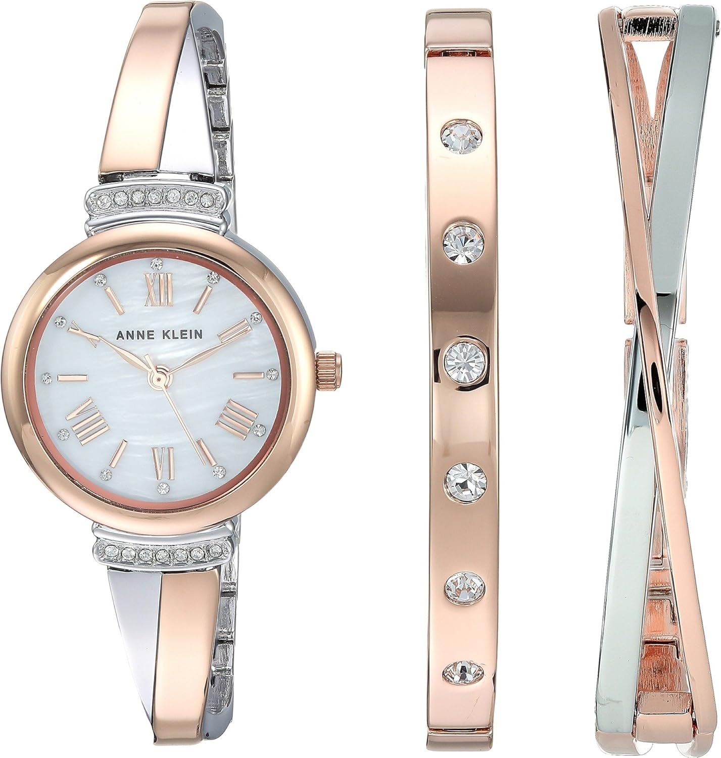 Anne Klein Women'S Premium Crystal Accented Bangle Watch Set, AK/2245