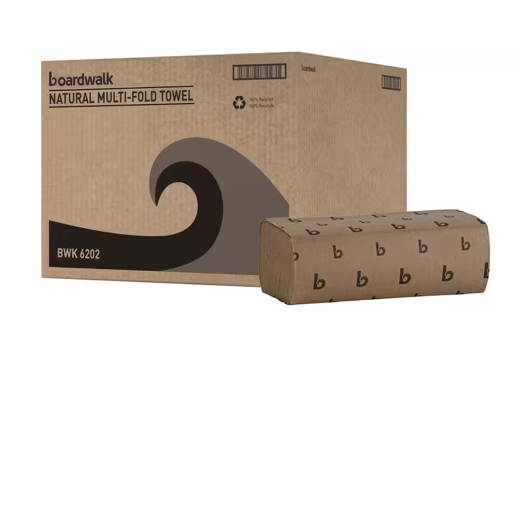 Multi-Fold Paper Towels Natural 9 X 9 9/20 (250 Sheets per Pack, 16 Packs per Carton)