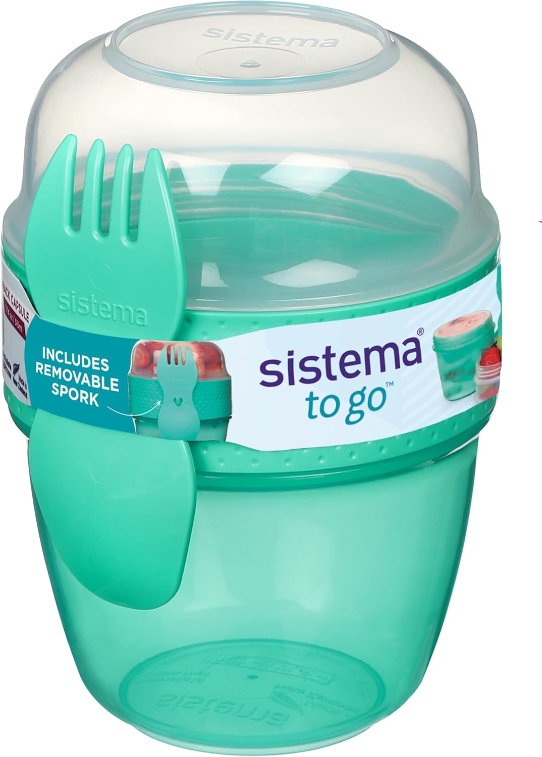 Sistema To Go Snack Capsule 515ml 2 Compartments with Spork BPA Free