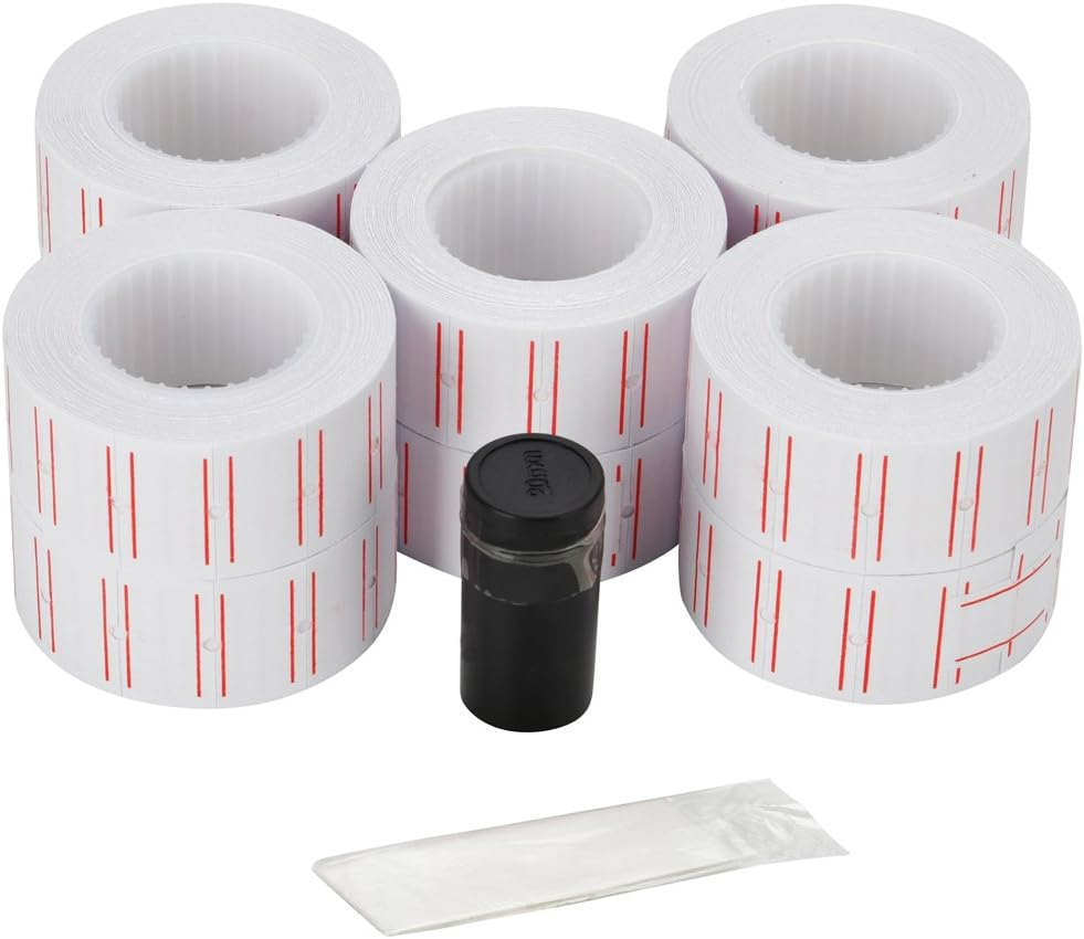 10 rollos etiquetas blancas para pistola precios Mx-5500, 6000 piezas