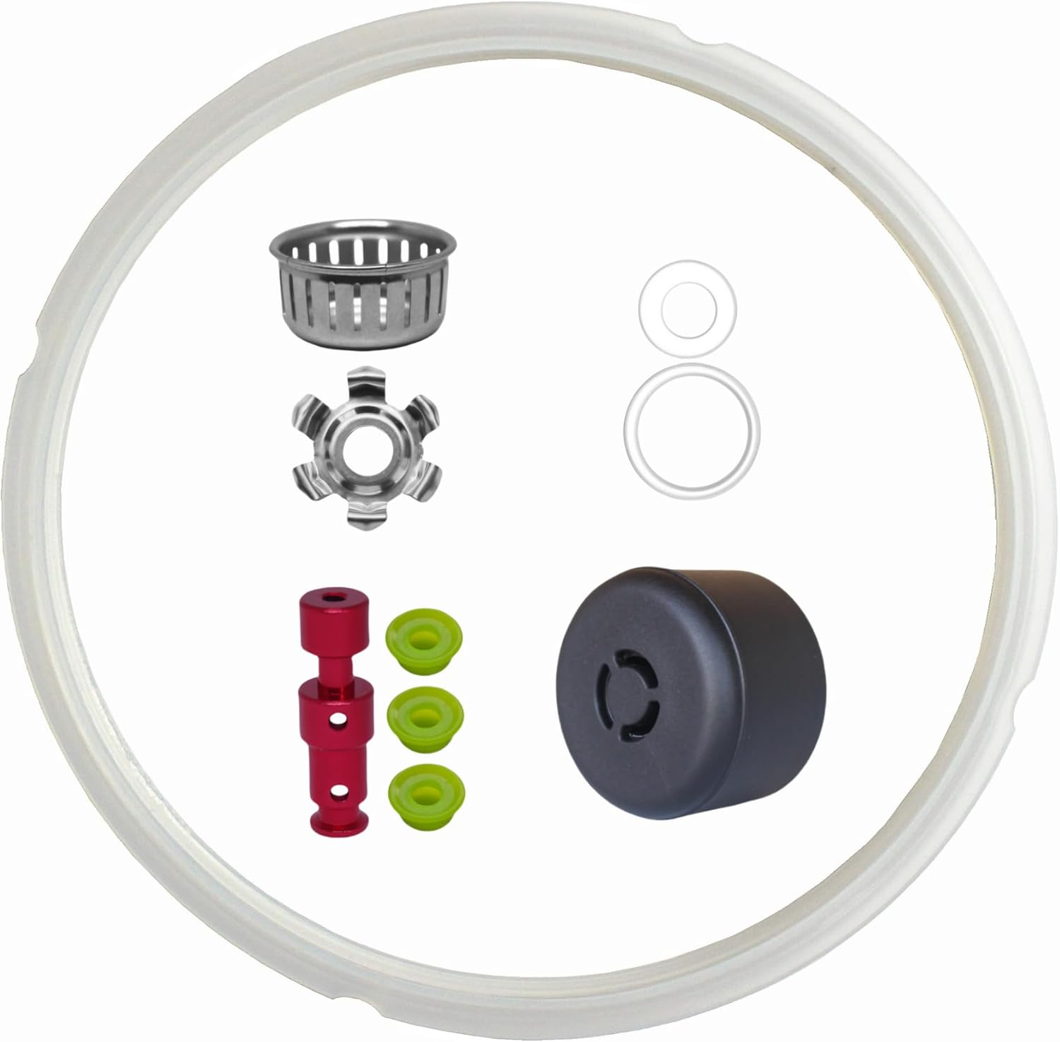 10PCS Replacement Parts for Instant Pot Pro 80 8QT and Duo Evo plus 8Qt, Include Steam Release Handle, Sealing Ring, Float Valve W/Silicone Cap and Anti-Block Shield by