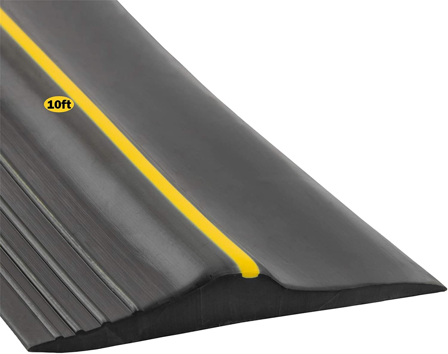 Garage Door Bottom Seal Strip, Weatherproof EPDM Rubber Threshold, Fits All Standard Doors, Easy for DIY Homeowners, No Adhesive (10Ft, Black)