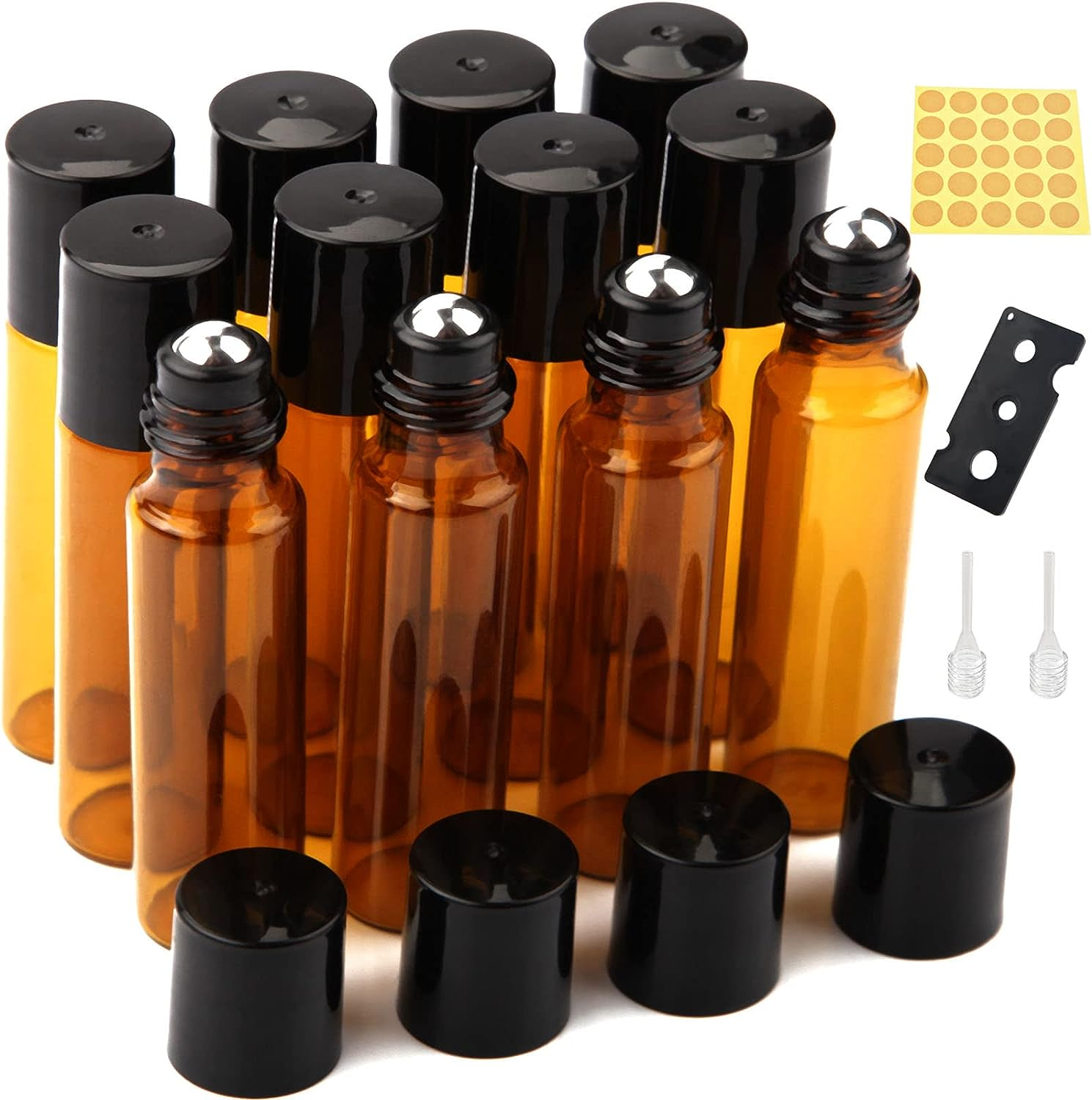 DKBT Roll on Glasflaschen Für Ätherisches Öl 10Ml Roll on Öl Flasche Leer 12 Stü