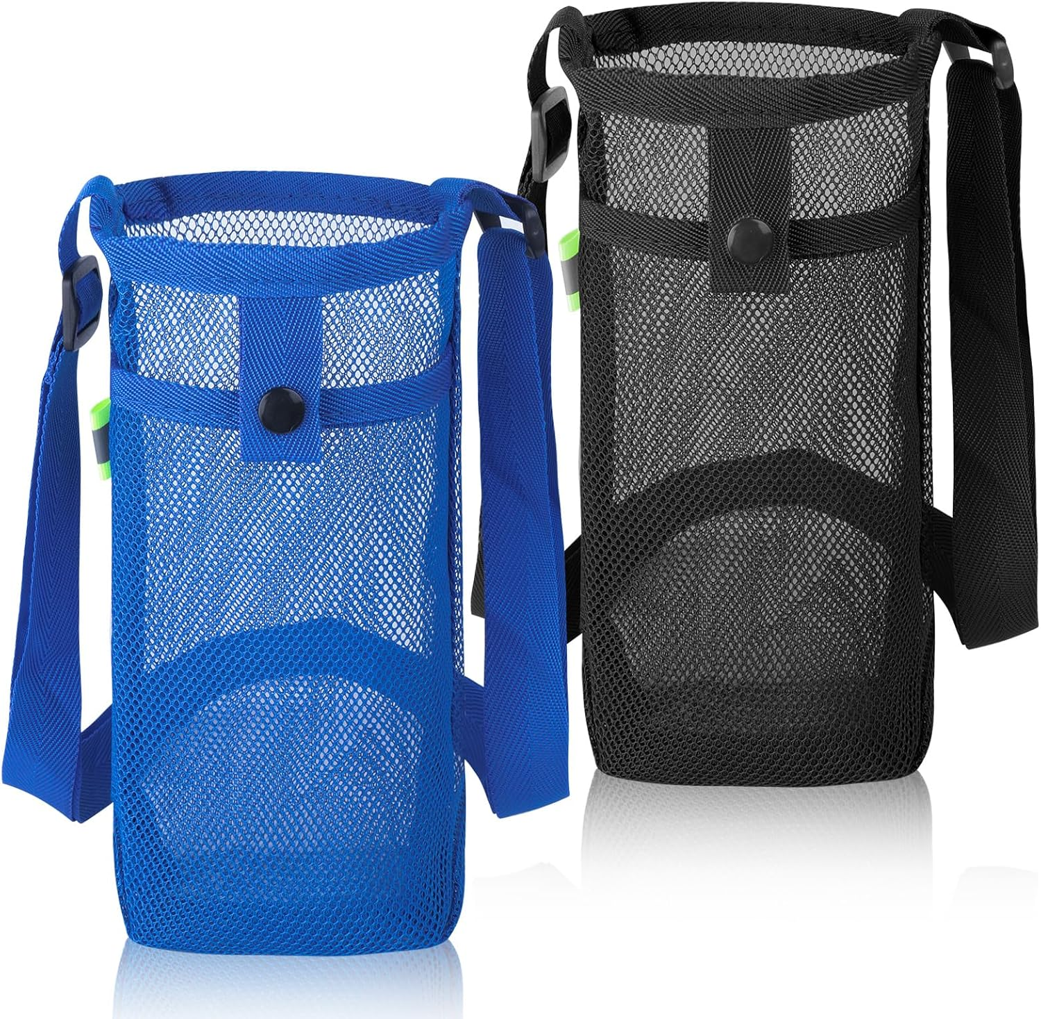GAOHUI 2 Packs Bottle Holder with Strap, Mesh Sling with Adjustable Shoulder 