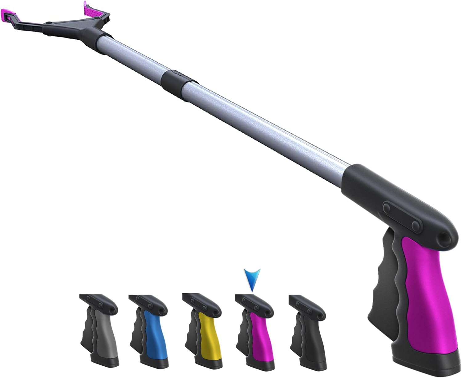 2025 Upgrade Powergrip T9, Grabber Reacher Tool, Wide Jaw, Foldable, Steel Cable, with 96 Grip Points for Firm Grip, 32