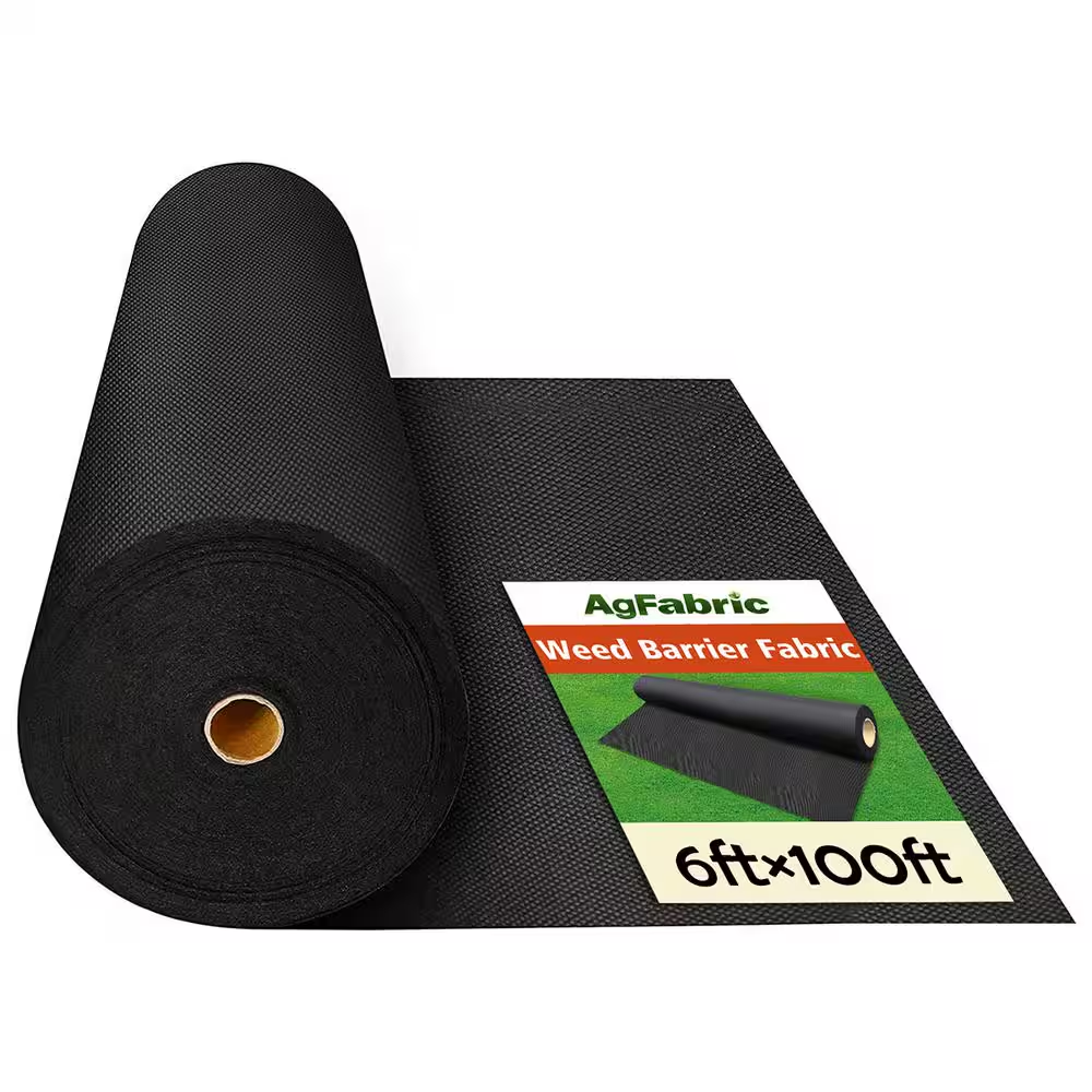 6 Ft. X 100 Ft. Landscape Fabric Weed Barrier Non-Woven Fabric Garden Mats for Weeds Block in Raised Garden Bed