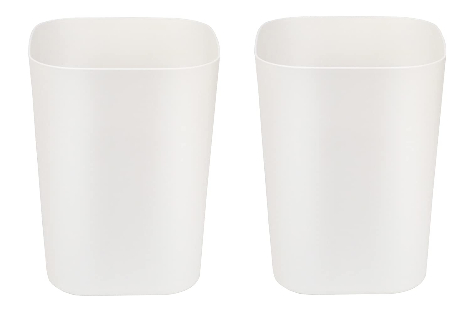 2 Gallon Small Trash Can Garbage Can Wastebasket for Bathroom Bedroom Kitchen Office (White, 2 Pack)