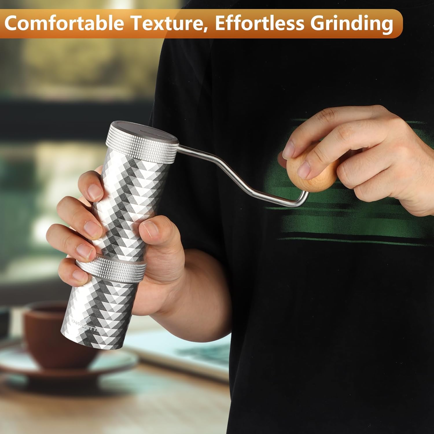 KharWette Manual Coffee Grinder Stainless Steel Conical Burr Capacity 20+g Ad... - Picture 3 of 13