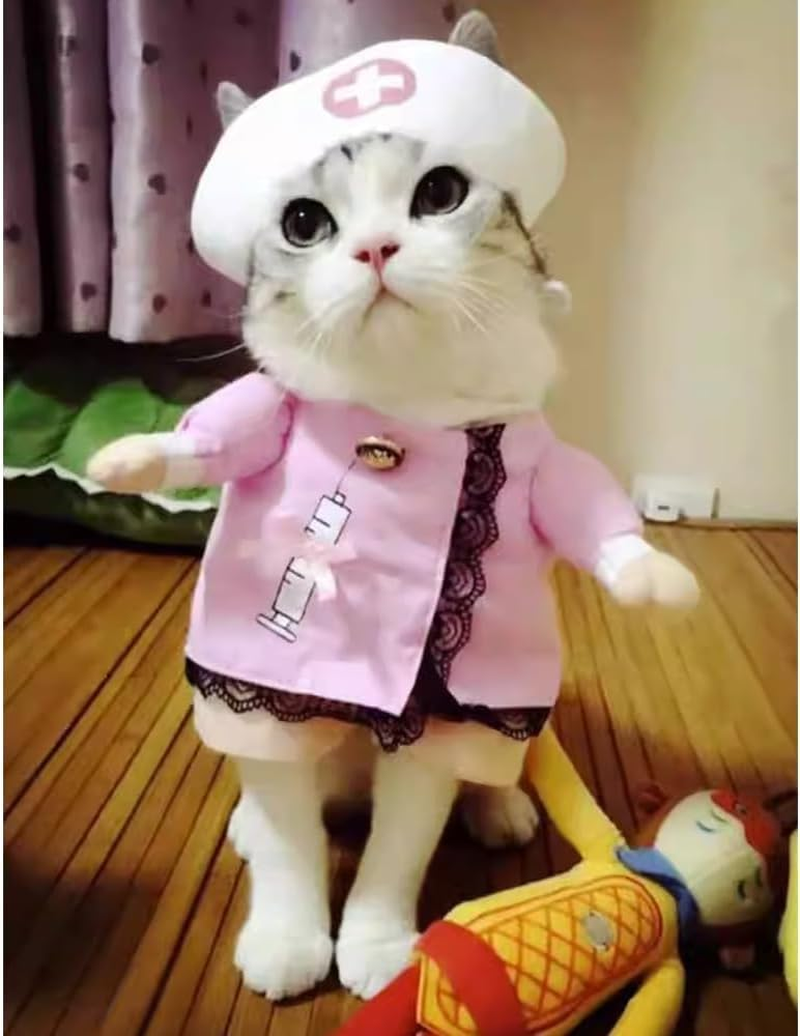 Dog Nurse Costume Halloween Puppy Cosplay Suit Pet Clothing Cat Outfit Appare... - Picture 3 of 16