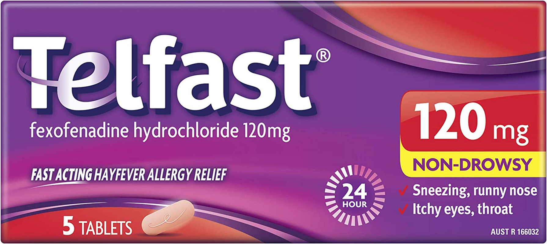 Telfast Hayfever Allergy Relief 120mg, Non-Drowsy, for Sneezing, Runny Nose, ... - Picture 10 of 15