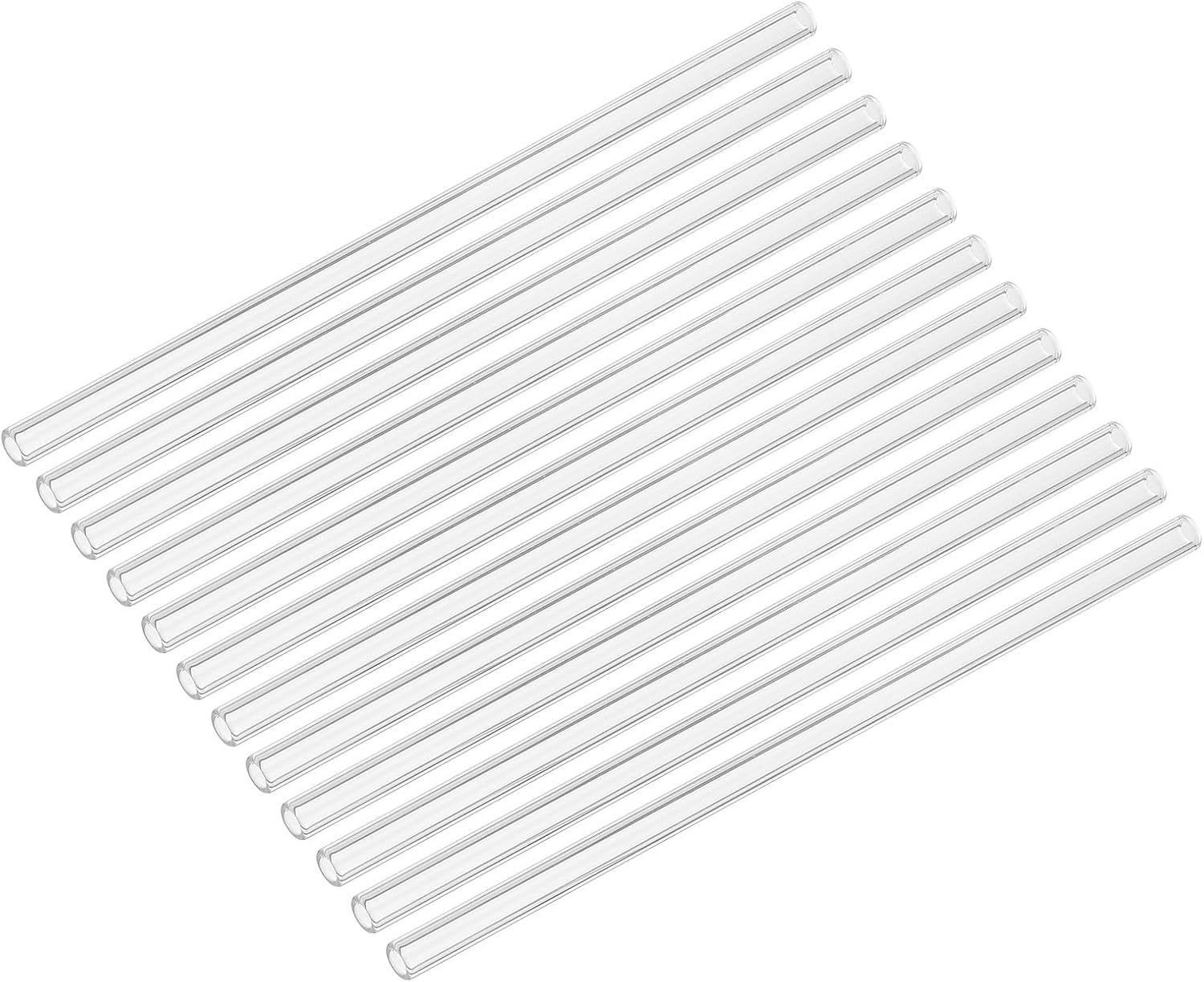 8 Inch Glass Tubes, 12 Pack Borosilicate Long Glass Pipes Tubing Blowing Tube for Making DIY, Transparent