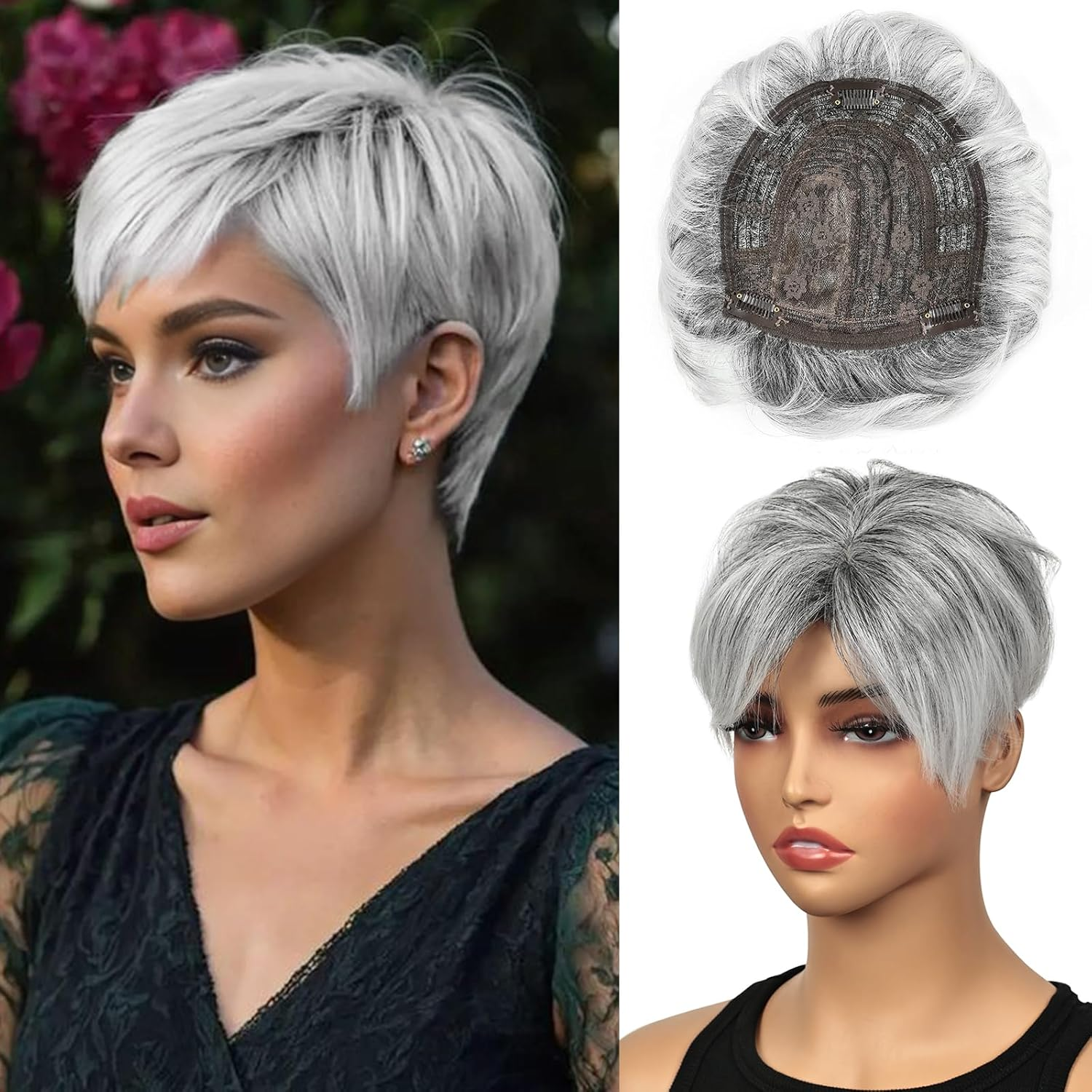 PHOCAS Short Hair Toppers for Women Blonde Hair Topper with Thining Hair Fluf... - Picture 9 of 15