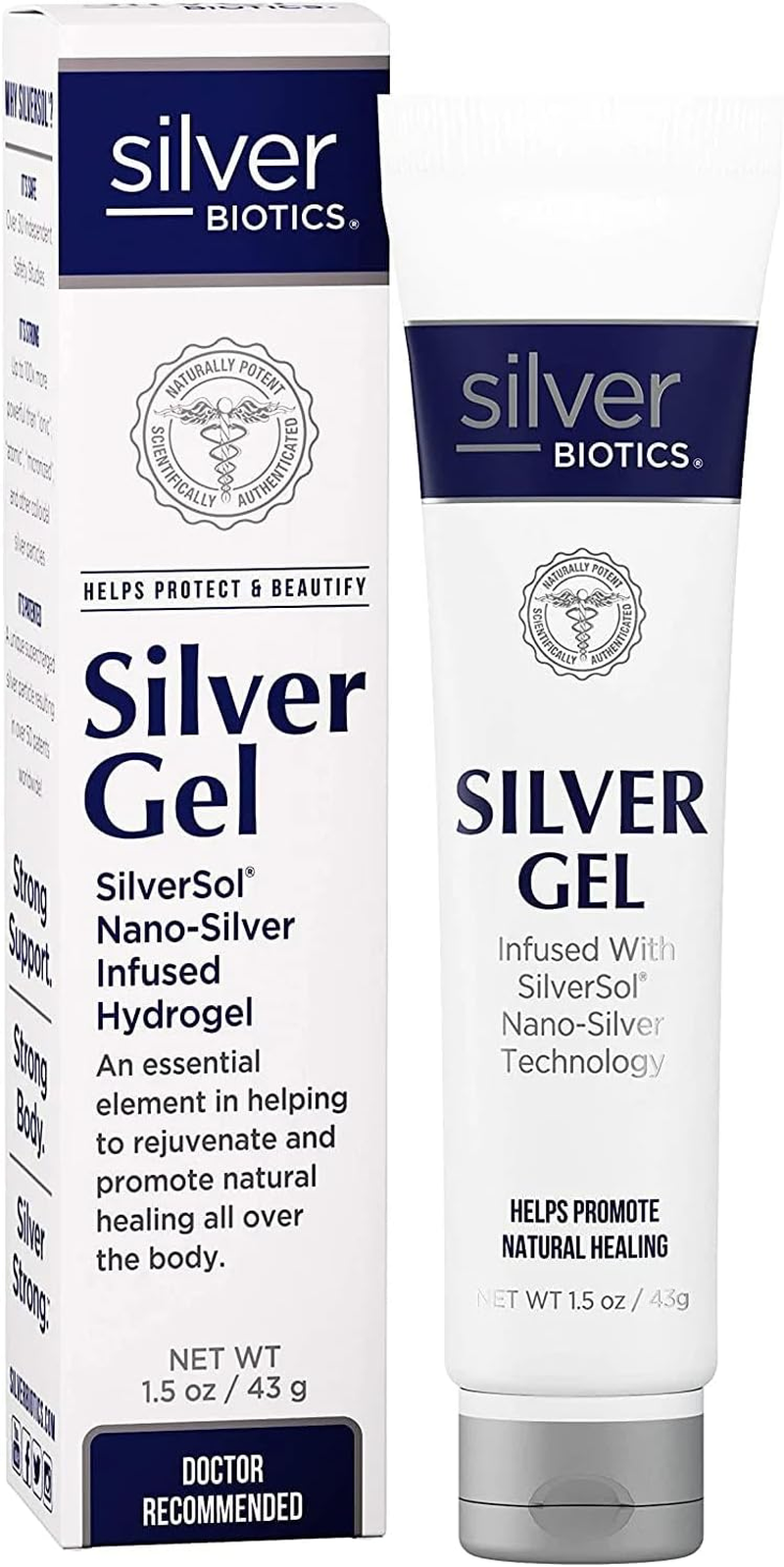 American Biotech Labs Silver Biotics Colloidal Silver Gel Nanosilver 20 PPM Soothing Skin Gel | Versatile 1.5 Oz for Skin Comfort and Wellness