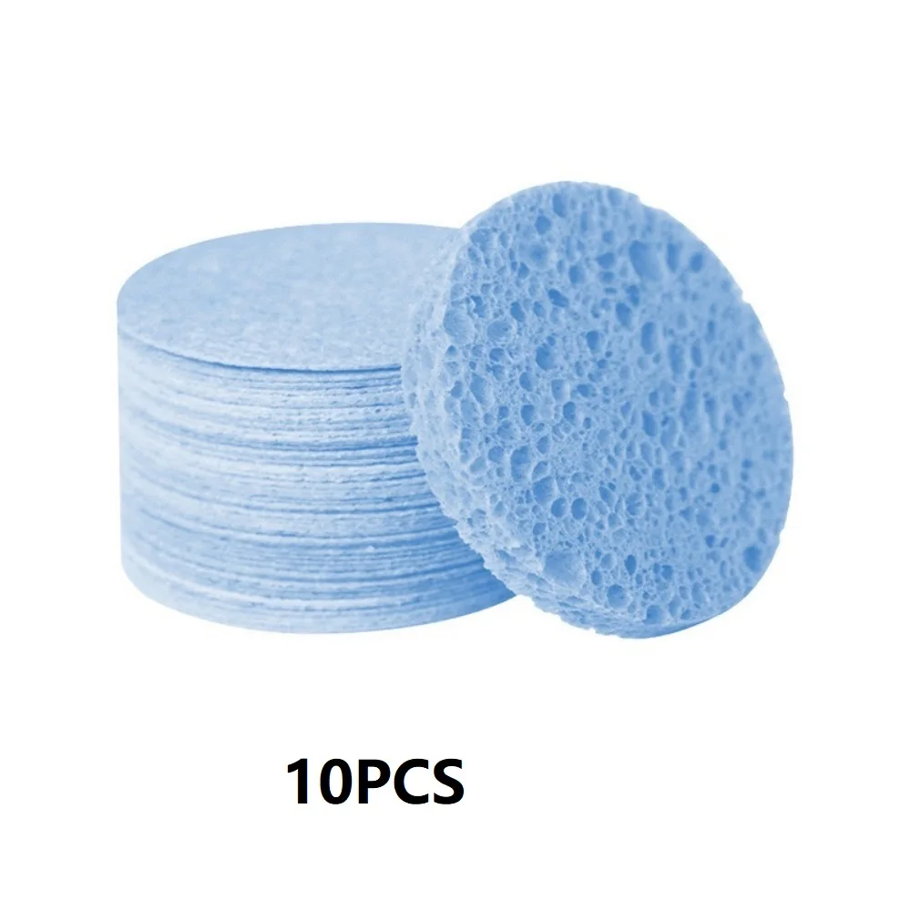 Natural Cellulose Facial Sponges - 10 Pack for Cleansing and Exfoliation