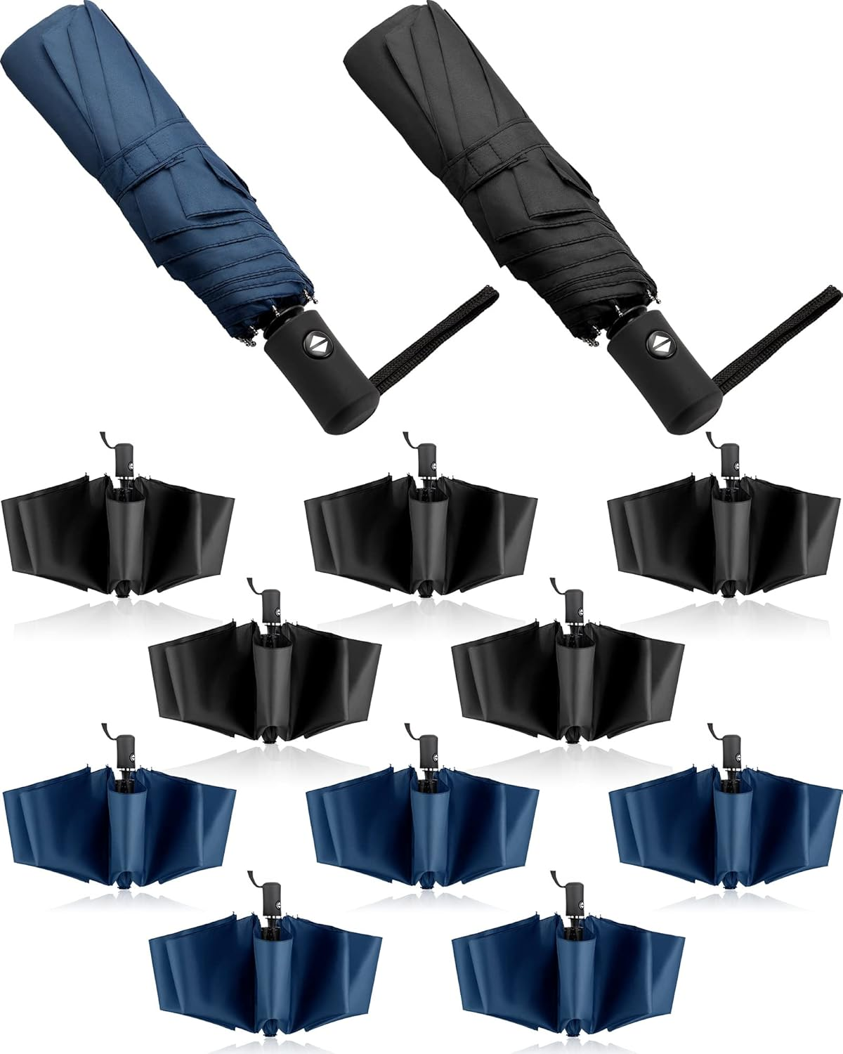 10 Pack Rain Umbrellas Bulk Automatic Open Close Collapsible Umbrella