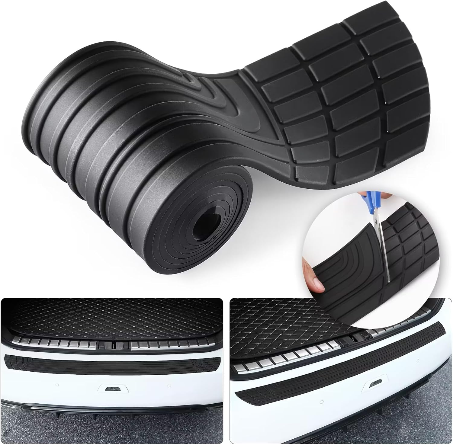 Car Rear Bumper Protector, 41Inch X3.4Inch Car/Suv Universal Rubber Anti-Scratch Trunk Exterior Accessories