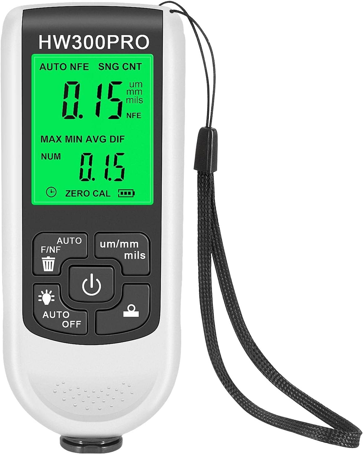 Medidor Digital de Grosor de Pintura con Sonda y Pantalla LCD, Blanco