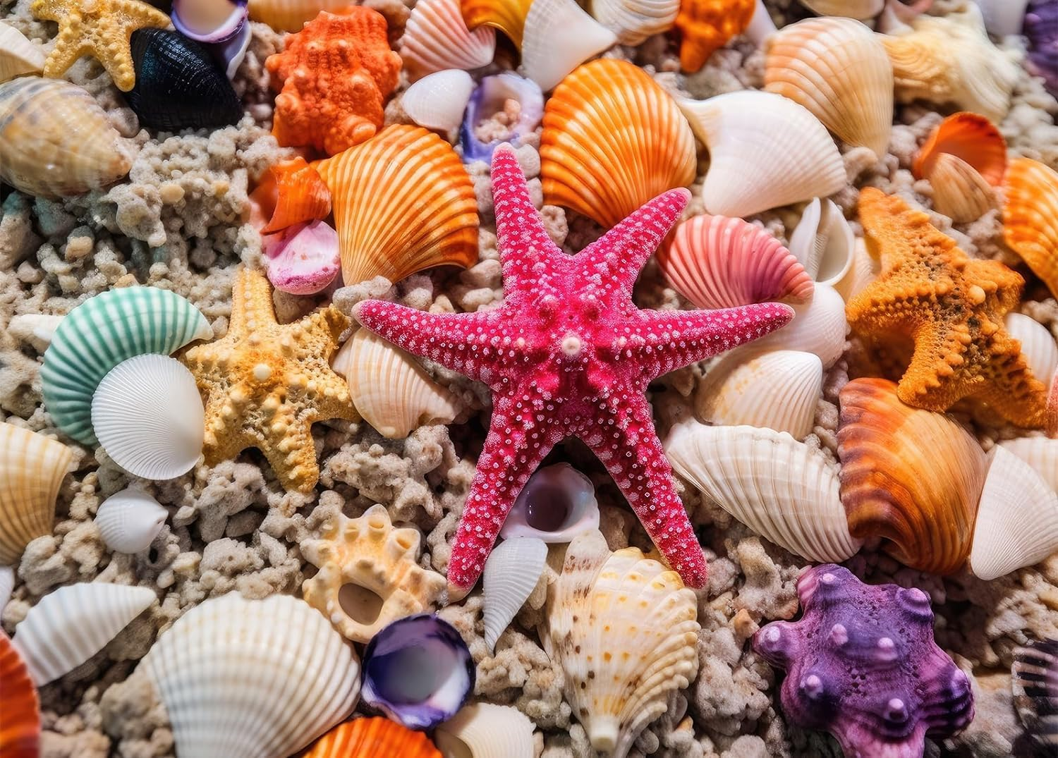 HUADADA Jigsaw Puzzles for Adults 1000 Pieces, Beach Shells Interlock Perfectly Letter on Back No Dust, Home Decor Birthday Party Toy for Men Women Elders Seniors (27.5