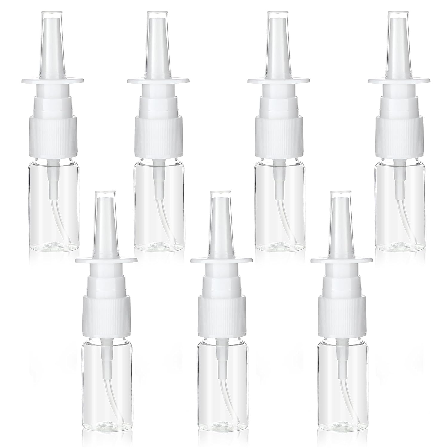 7 Pcs Nasal Spray Bottle, 10ML Clear Small Empty Nose Spray Bottle Reusable Fine Mist Sprayers for Travel Saline Essential Oils
